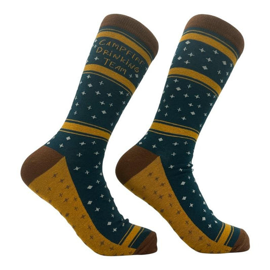 Campfire Drinking Team Socks Funny Sarcastic Camping Novelty Footwear Funny Socks Comfortable Fitted Spandex Cotton T-Shirts, Hoodie, Sweatshirt