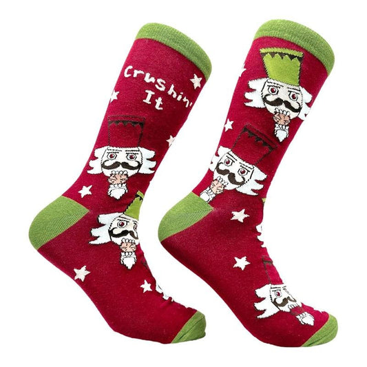 Crushin Socks Funny Xmas Party Nutcracker Footwear Funny Socks Comfortable Fitted Spandex Cotton T-Shirts, Hoodie, Sweatshirt