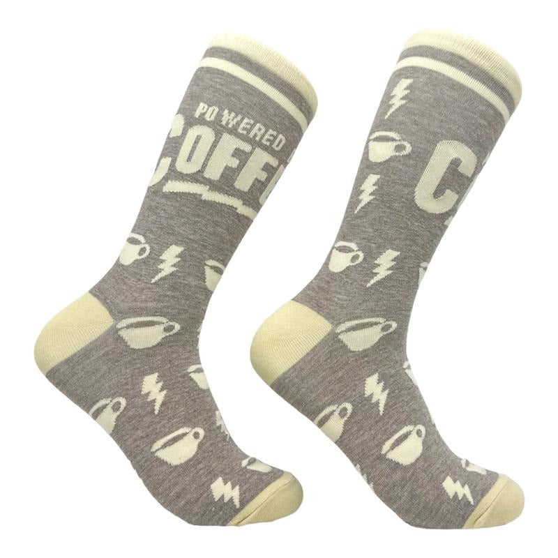 Powered Coffee Socks Funny Caffeine Lovers Novelty Socks Funny Socks Comfortable Fitted Spandex Cotton T-Shirts, Hoodie, Sweatshirt