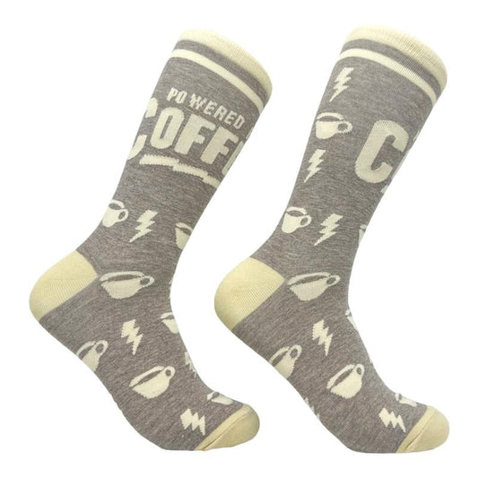 Powered Coffee Socks Funny Caffeine Lovers Novelty Socks Funny Socks Comfortable Fitted Spandex Cotton T-Shirts, Hoodie, Sweatshirt
