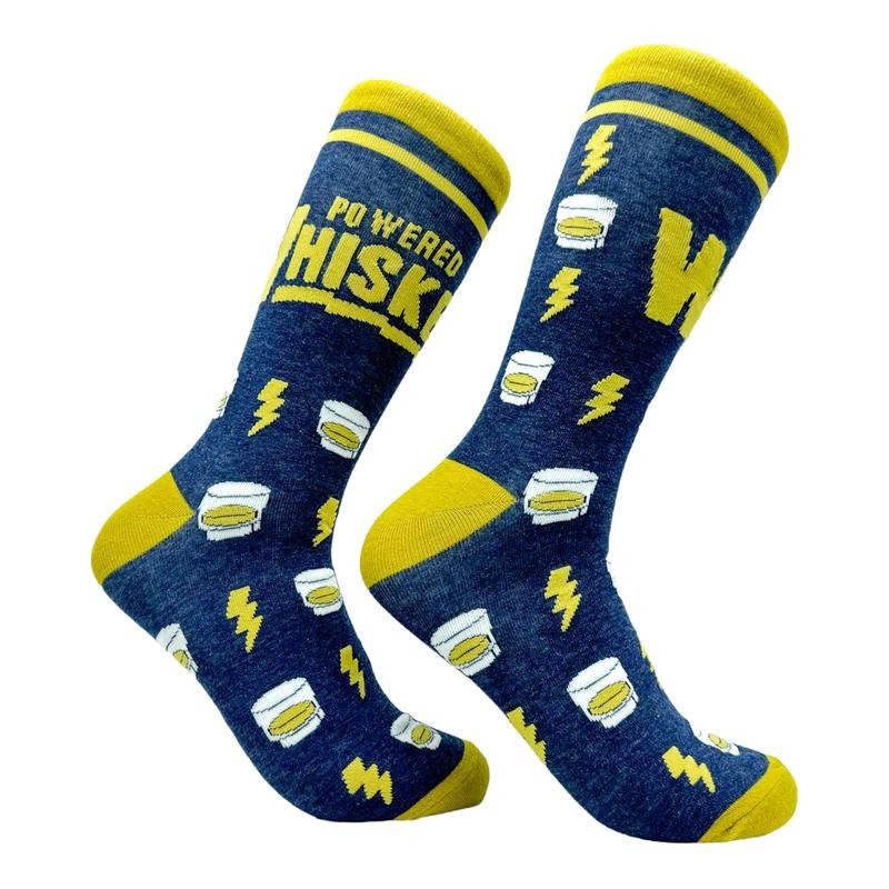 Powered Whiskey Socks Funny Alcohol Drinking Liquor Lovers Footwear Funny Socks Comfortable Fitted Spandex Cotton T-Shirts, Hoodie, Sweatshirt