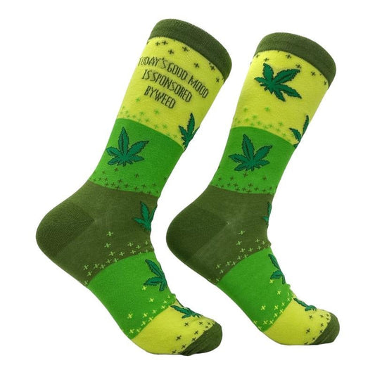 Todays Good Mood Is Sponsored Weed Socks Funny 420 Footwear Funny Socks T-Shirts, Hoodie, Sweatshirt