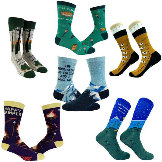 Funny Camping Socks Awesome Graphics Hiking Socks Funny Socks Comfortable Fitted Spandex Cotton T-Shirts, Hoodie, Sweatshirt