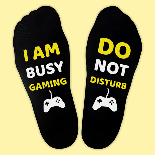 I Am Busy Gaming Do Not Disturb - Printed Funny Socks