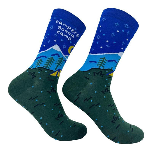 Campers Gonna Camp Socks Funny Cute Nature Footwear Funny Socks Comfortable Fitted Spandex Cotton T-Shirts, Hoodie, Sweatshirt