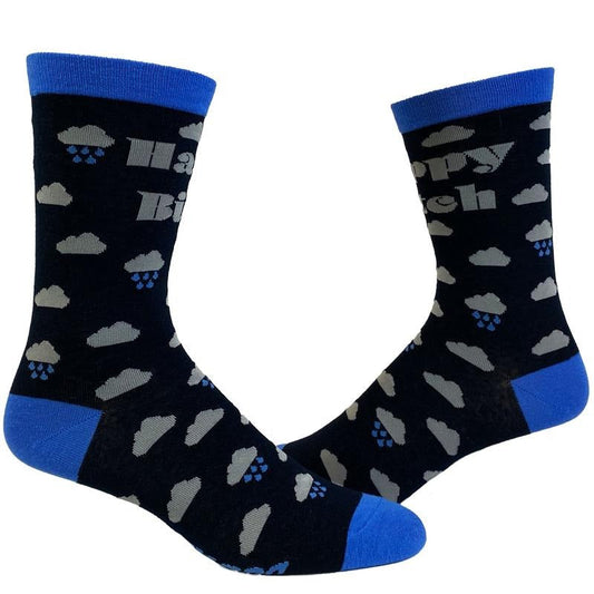 Happy Bitch Socks Funny Sarcastic Rain Clouds Novelty Footwear Funny Socks Comfortable Fitted Spandex Cotton T-Shirts, Hoodie, Sweatshirt
