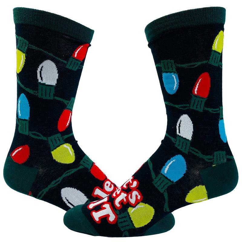 Let'S Get Lit Socks Funny Lights Tree Novelty Footwear Funny Socks Comfortable Fitted Spandex Cotton T-Shirts, Hoodie, Sweatshirt