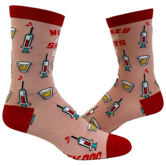 Nurses Need Shots Too Socks Funny Drinking Novelty Footwear Funny Socks Comfortable Fitted Spandex Cotton T-Shirts, Hoodie, Sweatshirt