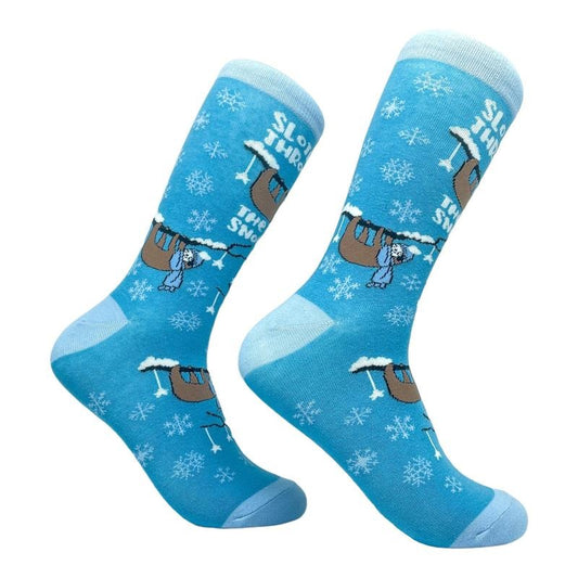 Slothing Through Snow Socks Funny Sloth Santa Claus Novelty Footwear Funny Socks T-Shirts, Hoodie, Sweatshirt