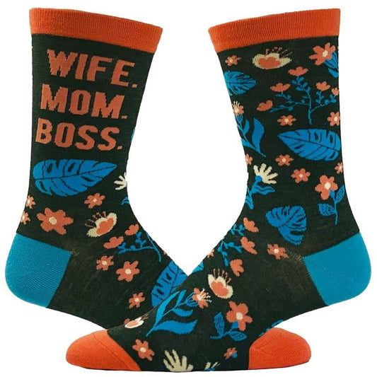 Wife Mom Boss Socks Funny Awesome Mama Novelty Footwear Funny Socks Comfortable Fitted Spandex Cotton T-Shirts, Hoodie, Sweatshirt