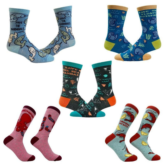 Cute Ocean Animals Socks Bundle 5 Pack Socks Funny Graphics Funny Socks Comfortable Fitted Spandex Cotton T-Shirts, Hoodie, Sweatshirt